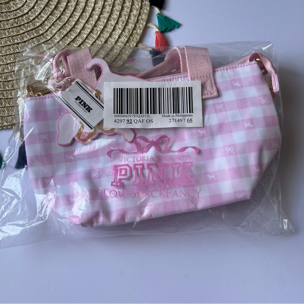 Victoria's Secret PINK x Love Shack x Mini Tote Bag Icon Gingham NWT